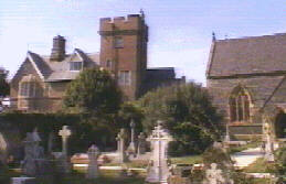 photograph of house & church