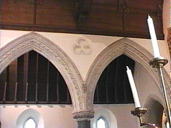 the pointed gothic arches